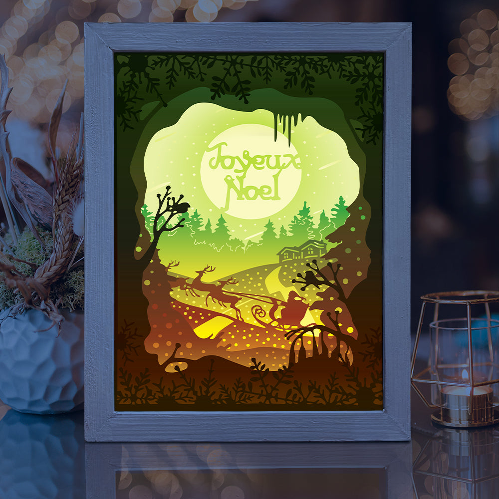 Joyeux Noel 5 – 3D Lightbox SVG File for Cricut & Silhouette