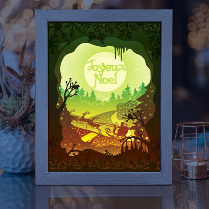 Joyeux Noel 5 – 3D Lightbox SVG File for Cricut & Silhouette