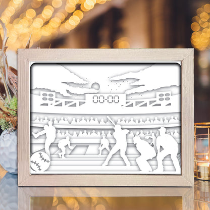 Baseball – 3D Lightbox SVG File for Cricut & Silhouette