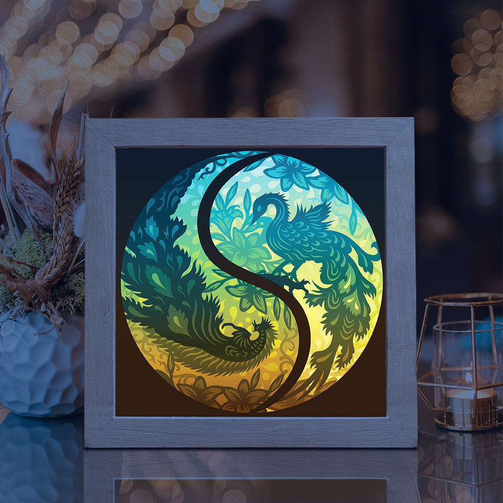 Phoenix 2 – 3D Lightbox SVG File for Cricut & Silhouette