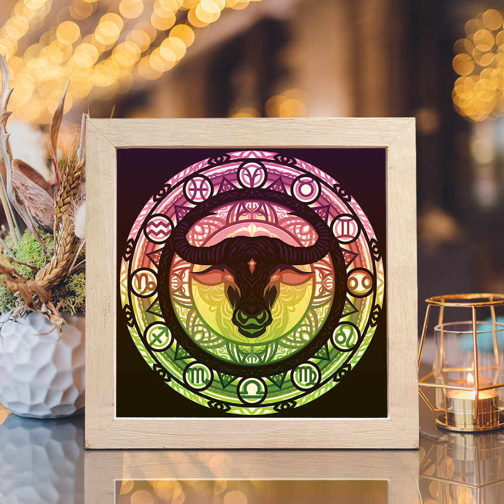 Taurus Mandala – 3D Lightbox SVG File for Cricut & Silhouette