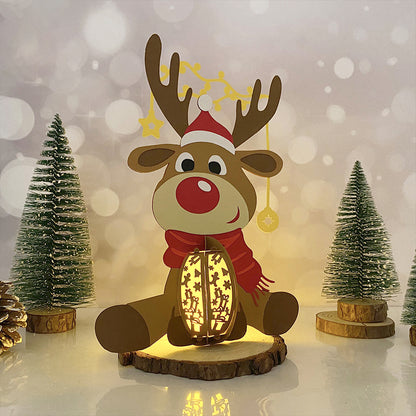 Reindeer Reindeer – 3D Lantern SVG File for Cricut & Silhouette