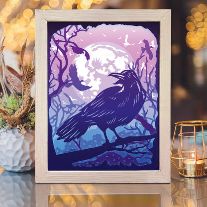 Raven – 3D Lightbox SVG File for Cricut & Silhouette