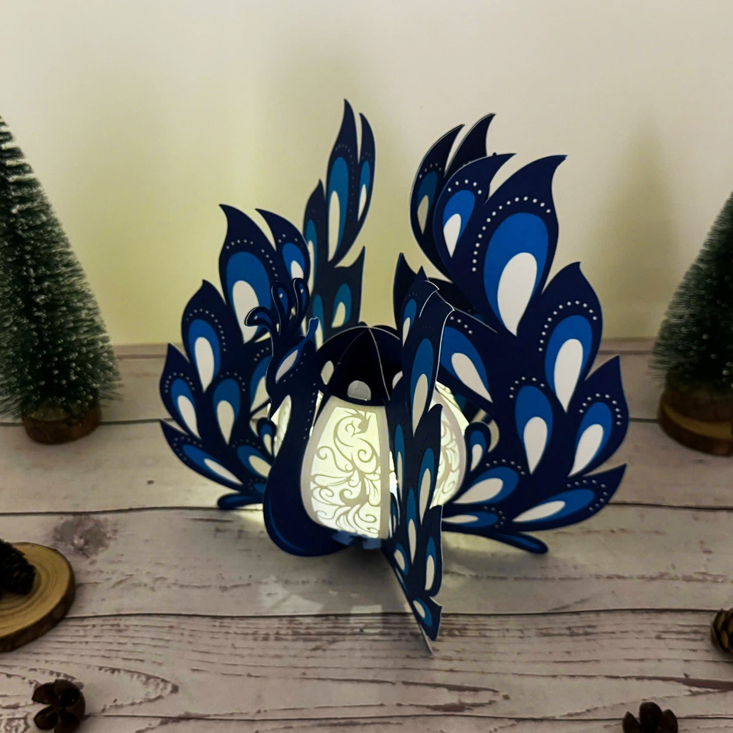 Peacock – 3D Lantern SVG File for Cricut & Silhouette