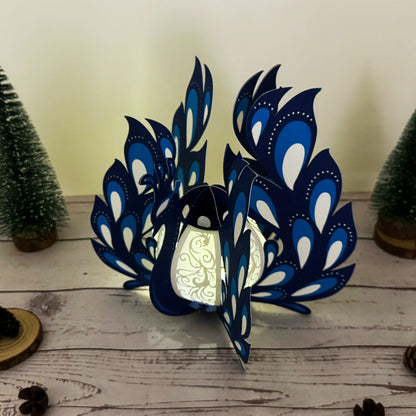 Peacock – 3D Lantern SVG File for Cricut & Silhouette