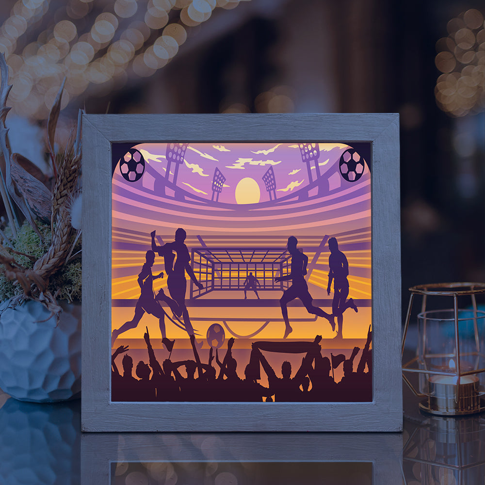 Soccer Square – 3D Lightbox SVG File for Cricut & Silhouette