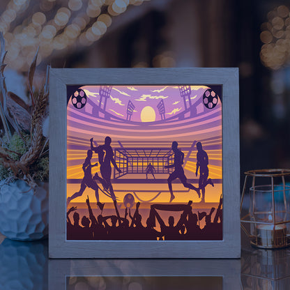 Soccer Square – 3D Lightbox SVG File for Cricut & Silhouette
