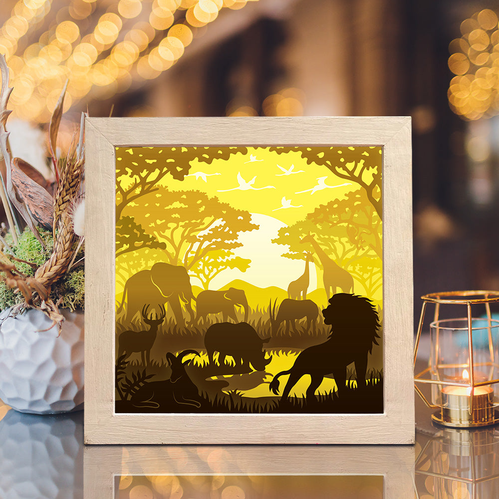 Africa Landscape 2 – 3D Lightbox SVG File for Cricut & Silhouette