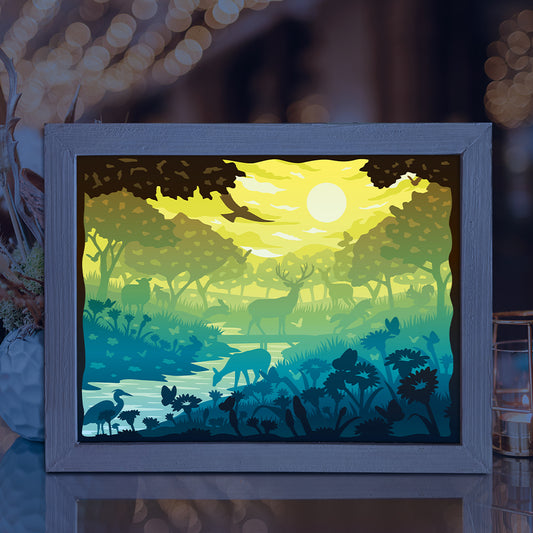 Spring - 3D Landscape Papercut Lightbox File - Cricut File - VEKTOR KRAFT