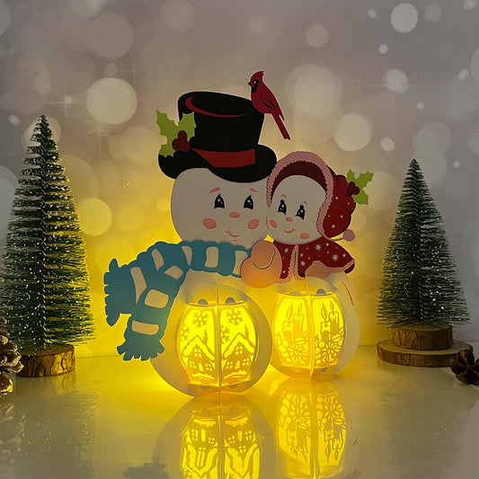Snowman 3 Snowman - 3D Lantern File - Cricut File  - VEKTOR KRAFT