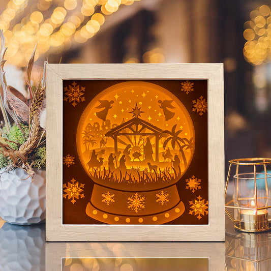 Christmas Snowball Nativity 2 – 3D Lightbox SVG File for Cricut & Silhouette
