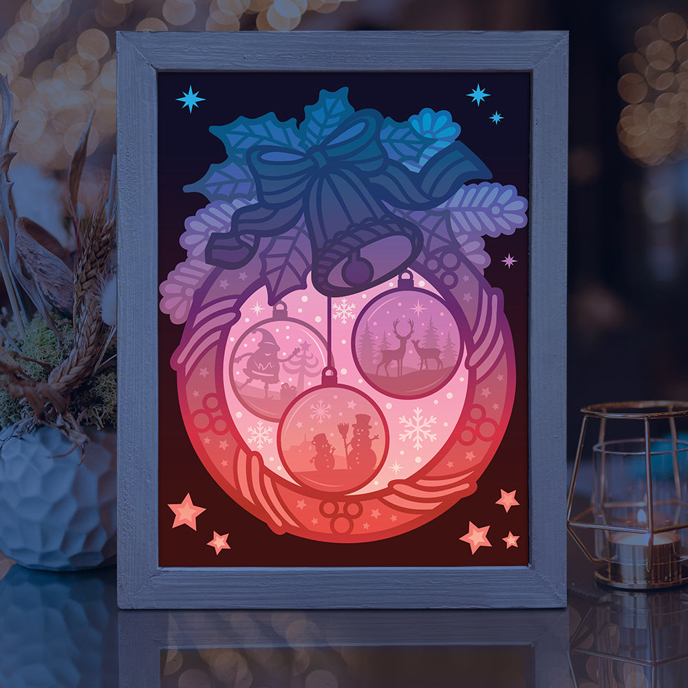 Merry Christmas 20 – 3D Lightbox SVG File for Cricut & Silhouette