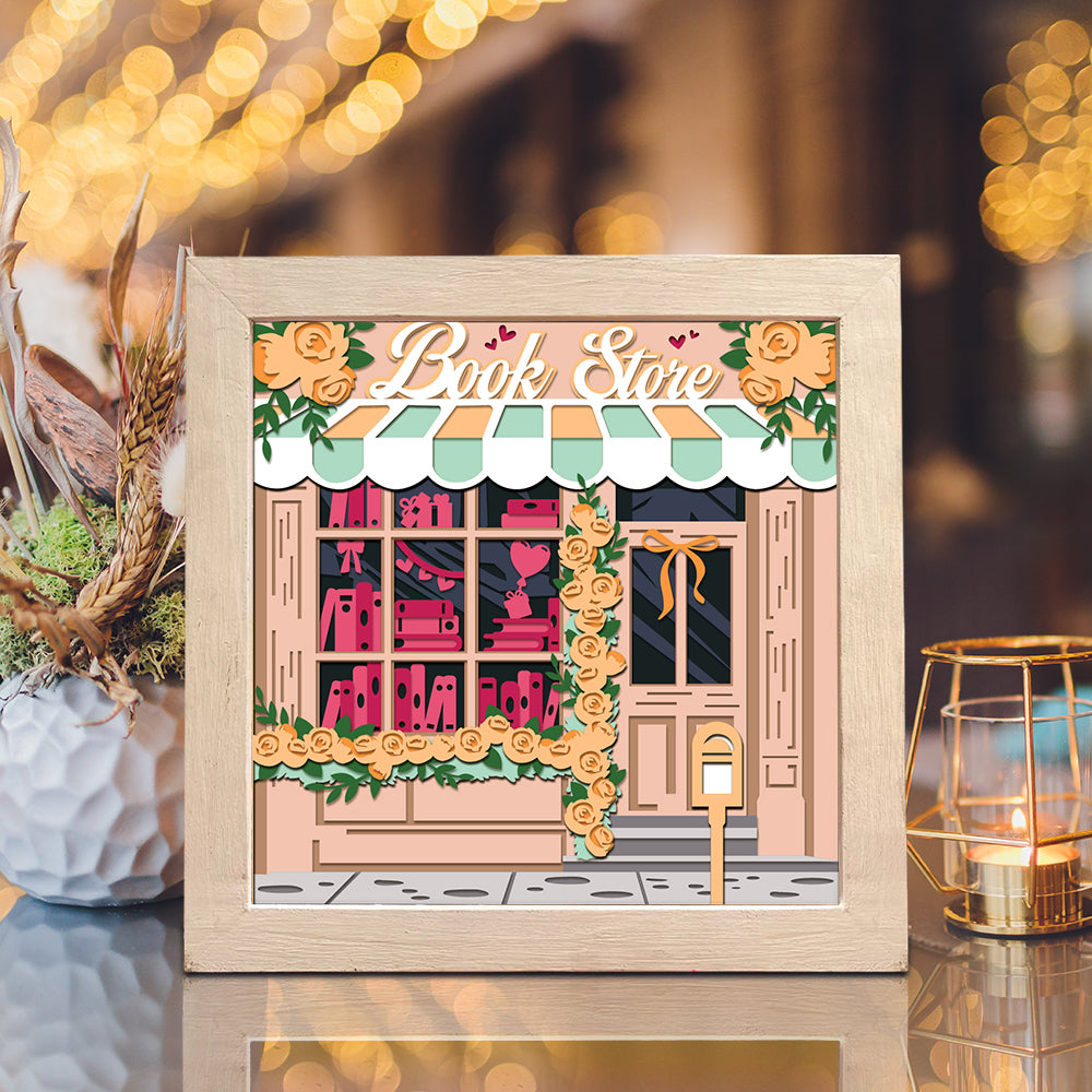 Valentine Bookstore – 3D Shadow Box SVG File for Cricut & Silhouette