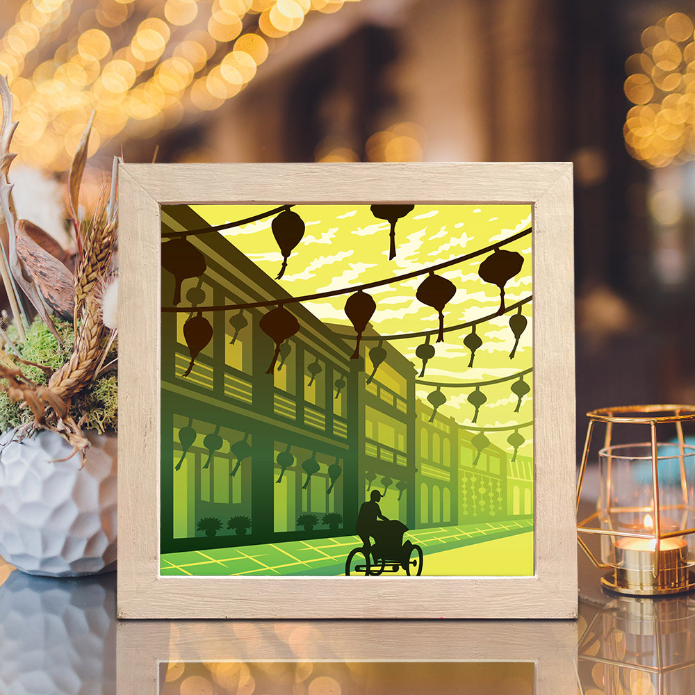 Hoi An Ancient Town – 3D Lightbox SVG File for Cricut & Silhouette
