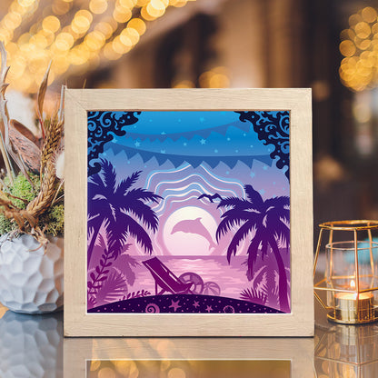 Beach Sea – 3D Lightbox SVG File for Cricut & Silhouette