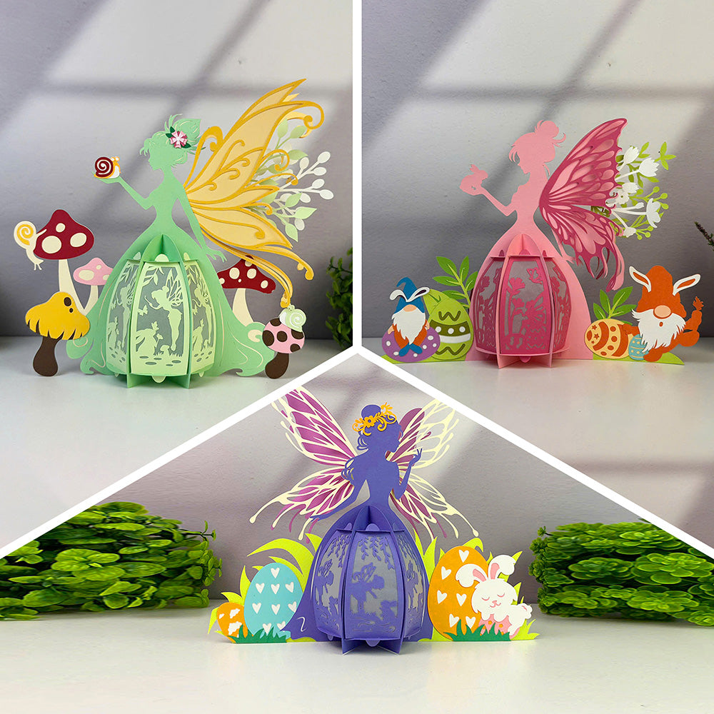 Pack 3 Fairy Easter- 3D Easter Paper Lantern File  - Cricut File  - VEKTOR KRAFT