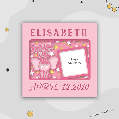 Customizable Baby Stats Girl – 3D Lightbox SVG File for Cricut & Silhouette