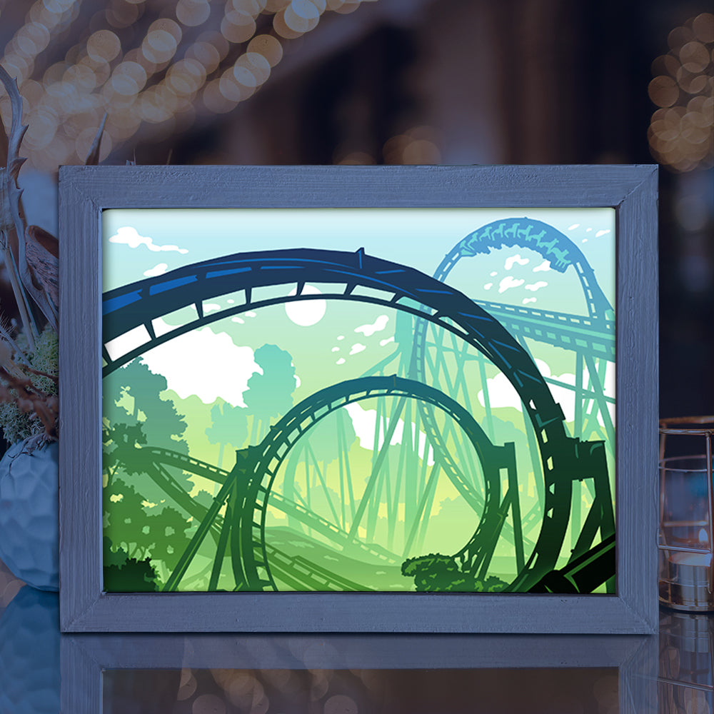 Roller Coaster – 3D Lightbox SVG File for Cricut & Silhouette