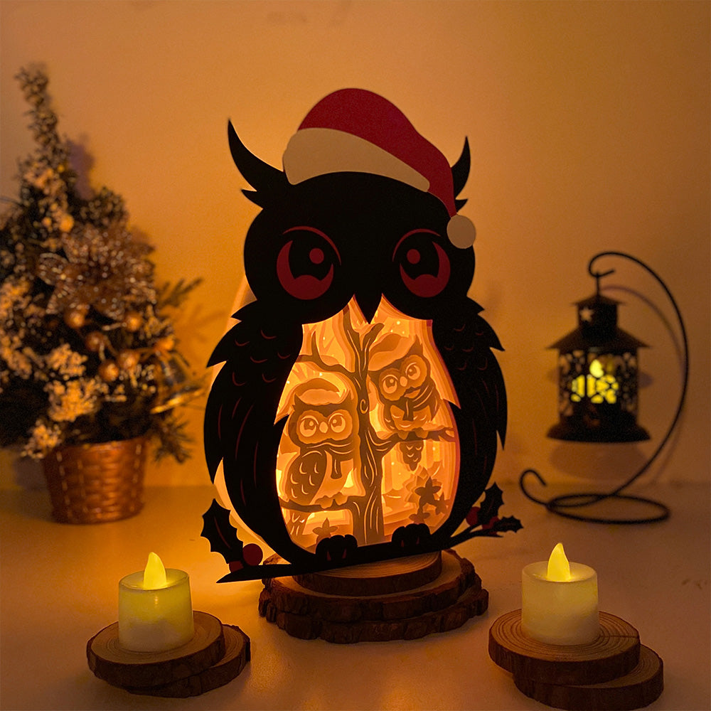Christmas Owl – 3D Box SVG File for Cricut & Silhouette