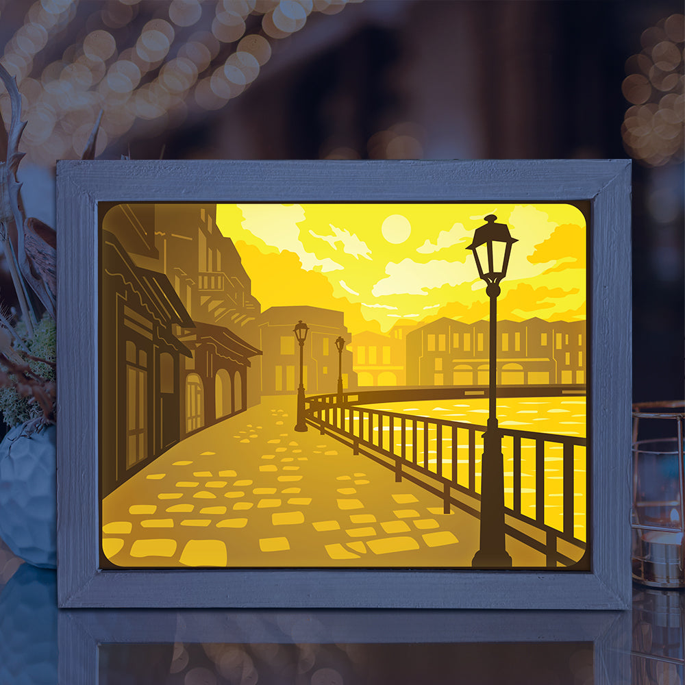 Old Street Lantern 1 – 3D Lightbox SVG File for Cricut & Silhouette