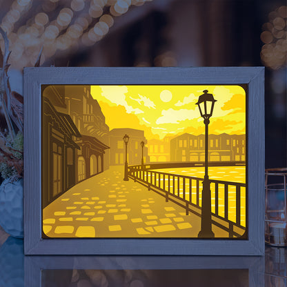 Old Street Lantern 1 – 3D Lightbox SVG File for Cricut & Silhouette
