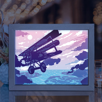Vintage Plane – 3D Lightbox SVG File for Cricut & Silhouette