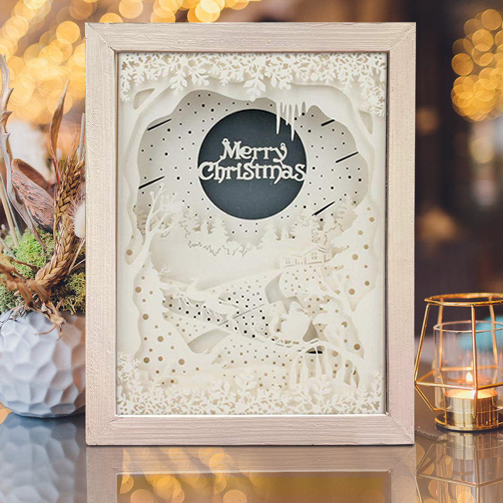 Merry Christmas 5 – 3D Lightbox SVG File for Cricut & Silhouette