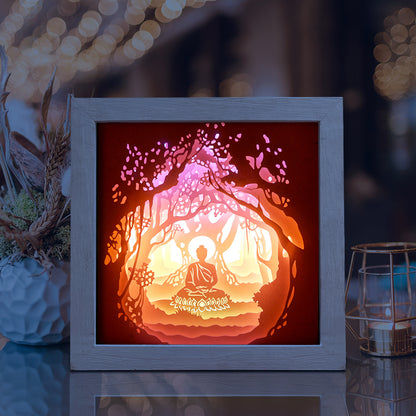 Buddha 1 Square – 3D Lightbox SVG File for Cricut & Silhouette