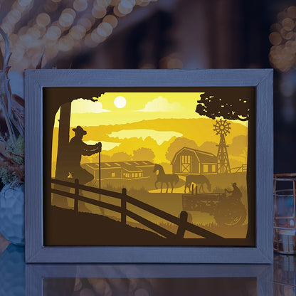 American Farm – 3D Lightbox SVG File for Cricut & Silhouette