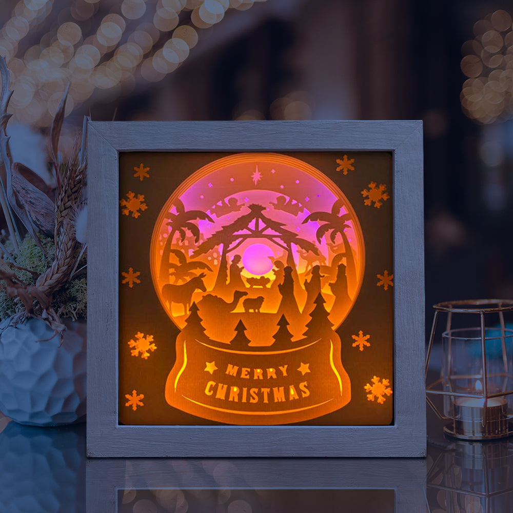 Christmas Snowball Nativity 1 – 3D Lightbox SVG File for Cricut & Silhouette