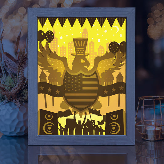 Independence Day US - 3D Special Occasions Papercut Lightbox File - Cricut File - VEKTOR KRAFT