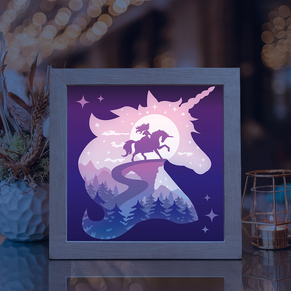 Unicorn 2 – 3D Lightbox SVG File for Cricut & Silhouette