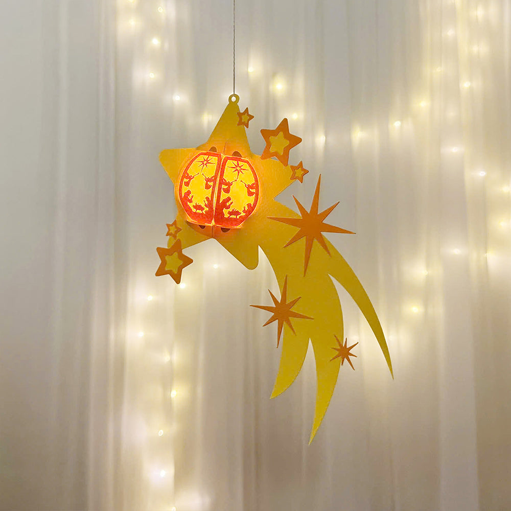 Shooting Star – 3D Lantern SVG File for Cricut & Silhouette