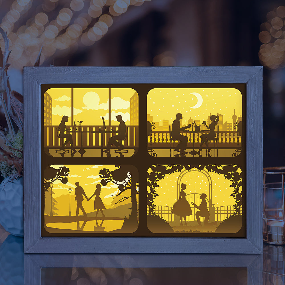 Love Story – 3D Lightbox SVG File for Cricut & Silhouette