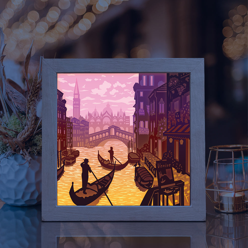 Venice Square – 3D Lightbox SVG File for Cricut & Silhouette
