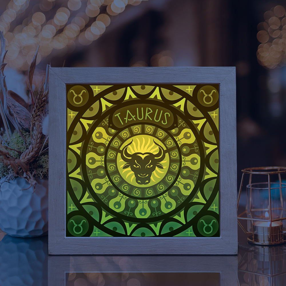 Taurus – 3D Lightbox SVG File for Cricut & Silhouette
