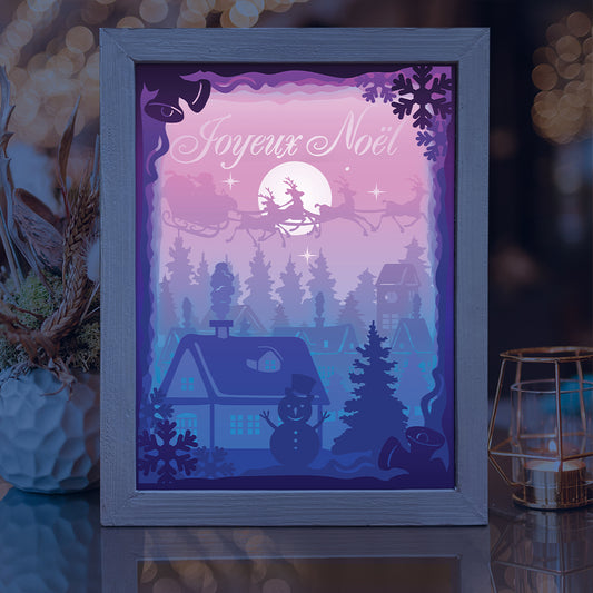 Joyeux Noel 9 – 3D Lightbox SVG File for Cricut & Silhouette