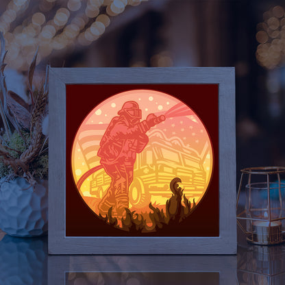 Firefighter 1 – 3D Lightbox SVG File for Cricut & Silhouette