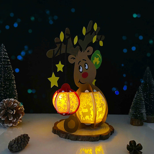 Reindeer 2 - 3D Christmas Lantern File - Cricut File  - VEKTOR KRAFT