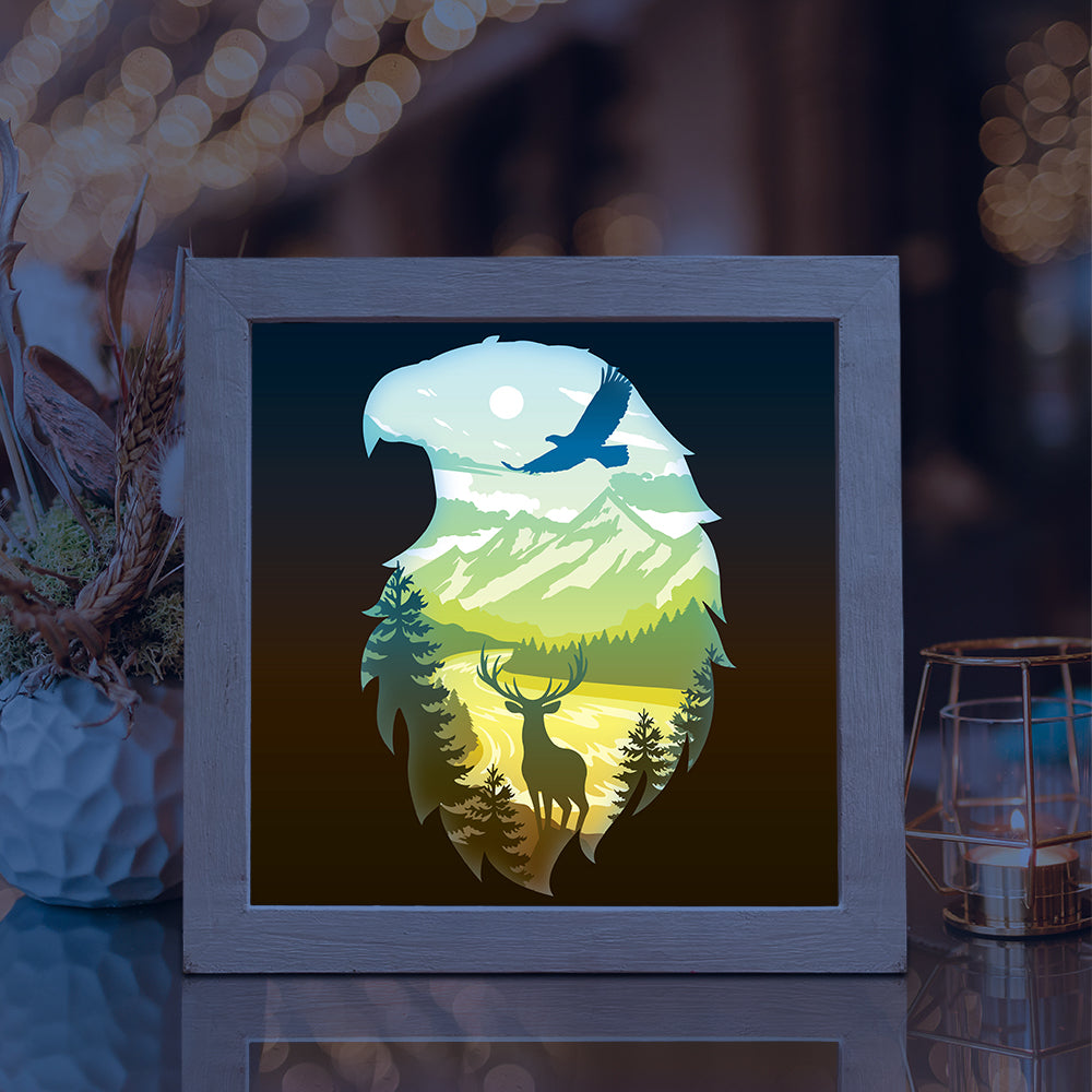 Spirit Of The Forest Square – 3D Lightbox SVG File for Cricut & Silhouette