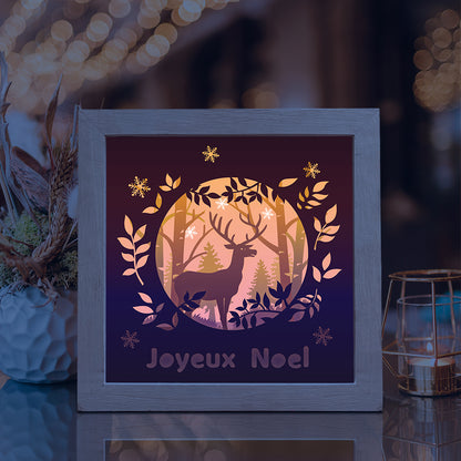 Joyeux Noel Deer – 3D Lightbox SVG File for Cricut & Silhouette