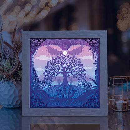 Tree of Life Square – 3D Lightbox SVG File for Cricut & Silhouette