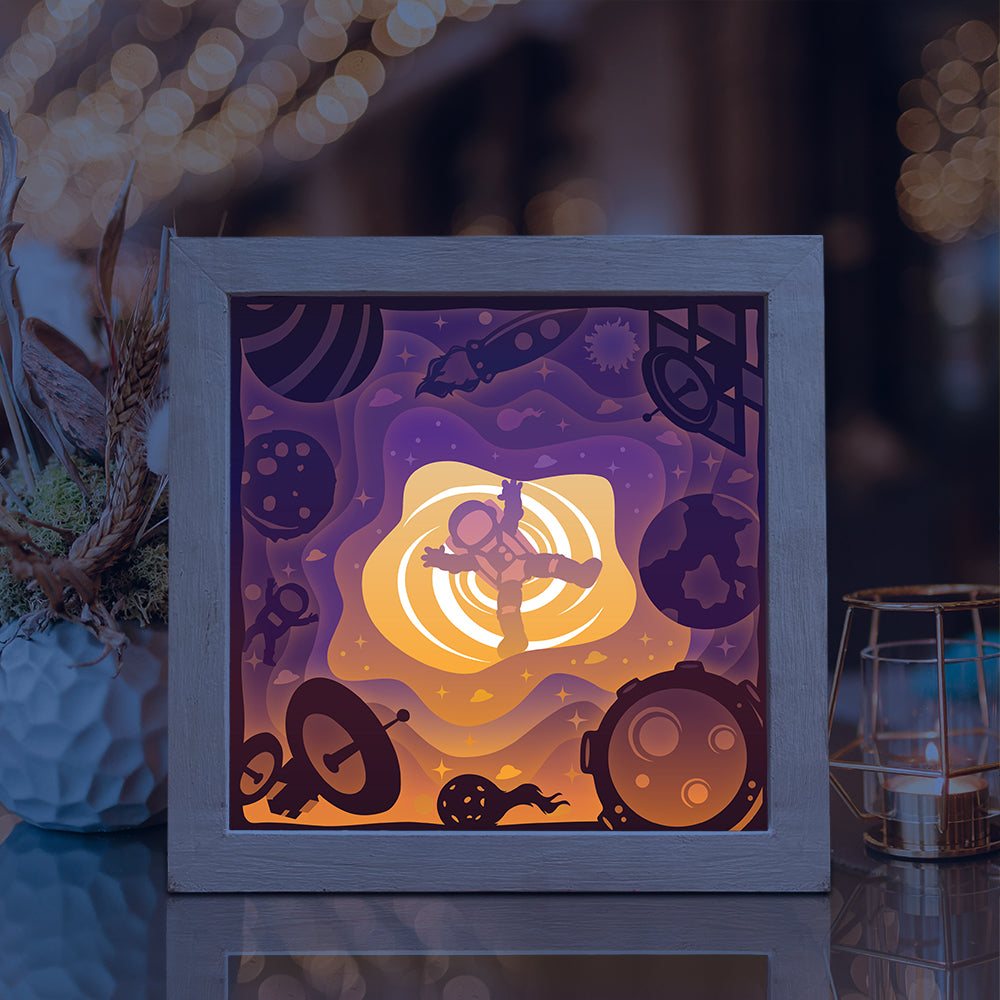 Astronaut – 3D Lightbox SVG File for Cricut & Silhouette