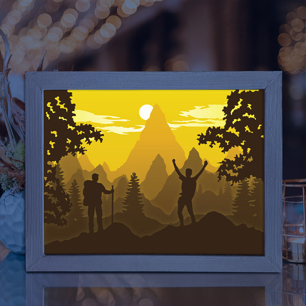 Hike A Mountain 1 – 3D Lightbox SVG File for Cricut & Silhouette