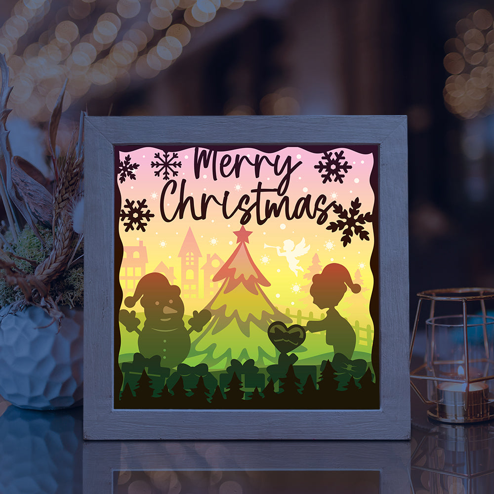 Merry Christmas 19 – 3D Lightbox SVG File for Cricut & Silhouette