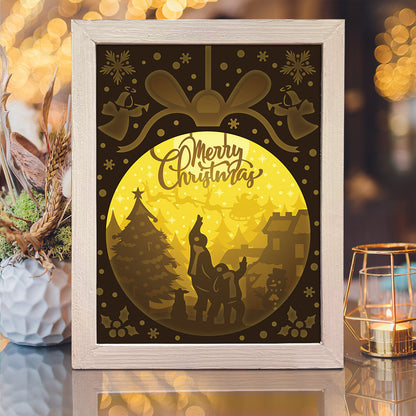 Merry Christmas 17 – 3D Lightbox SVG File for Cricut & Silhouette