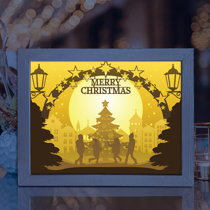 Merry Christmas 11 – 3D Lightbox SVG File for Cricut & Silhouette
