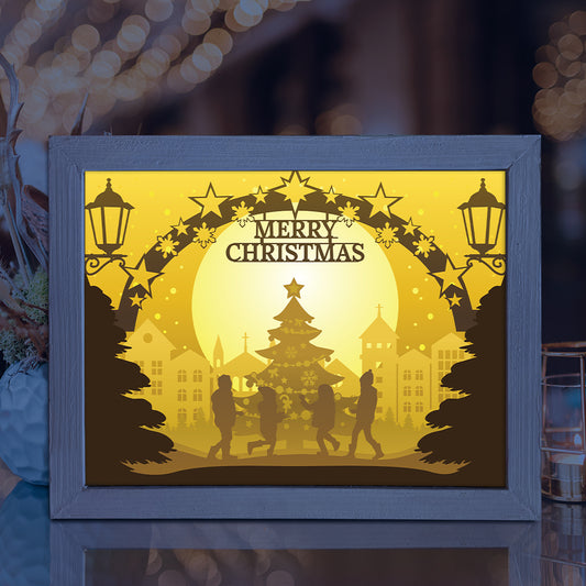 Merry Christmas 11 – 3D Lightbox SVG File for Cricut & Silhouette
