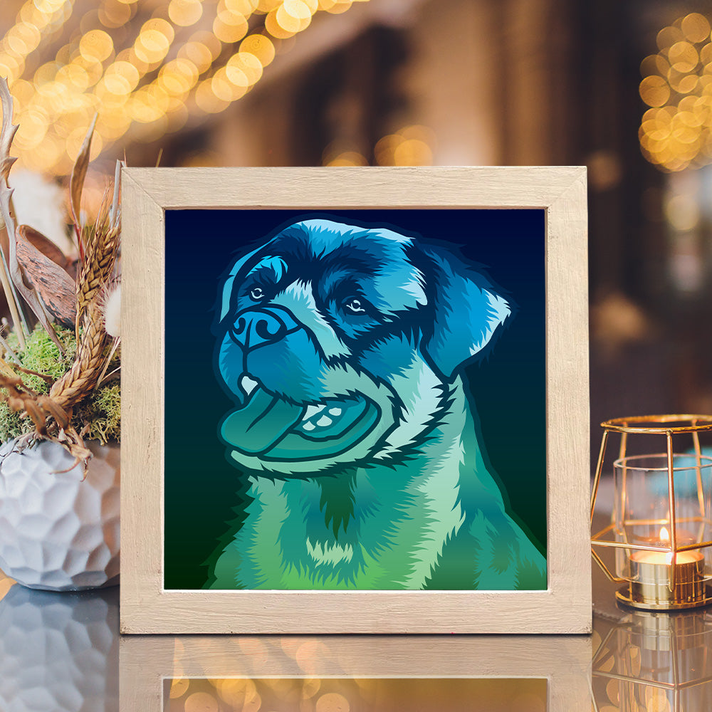 Rottweiler – 3D Lightbox SVG File for Cricut & Silhouette