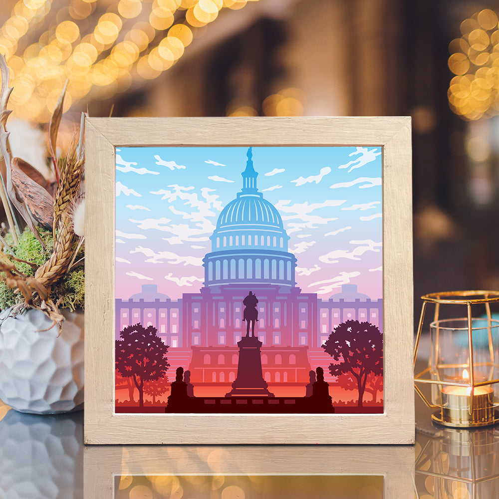 Washington DC – 3D Lightbox SVG File for Cricut & Silhouette